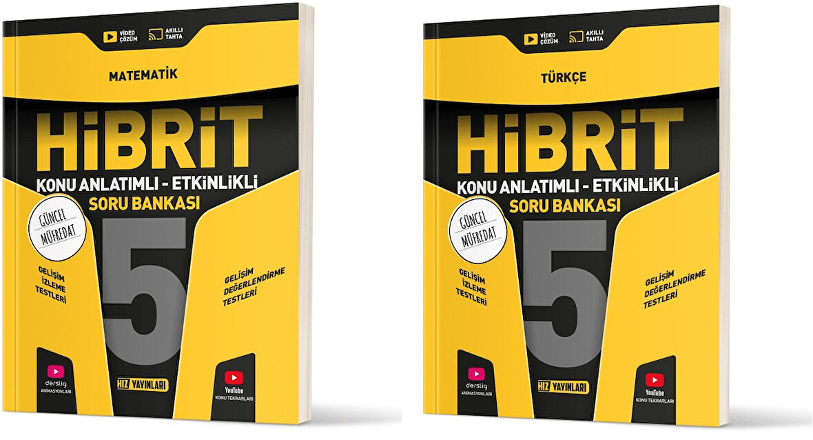 Hız 2025 5. Sınıf Matematik + Türkçe Hibrit - Konu Seti 2 Kitap