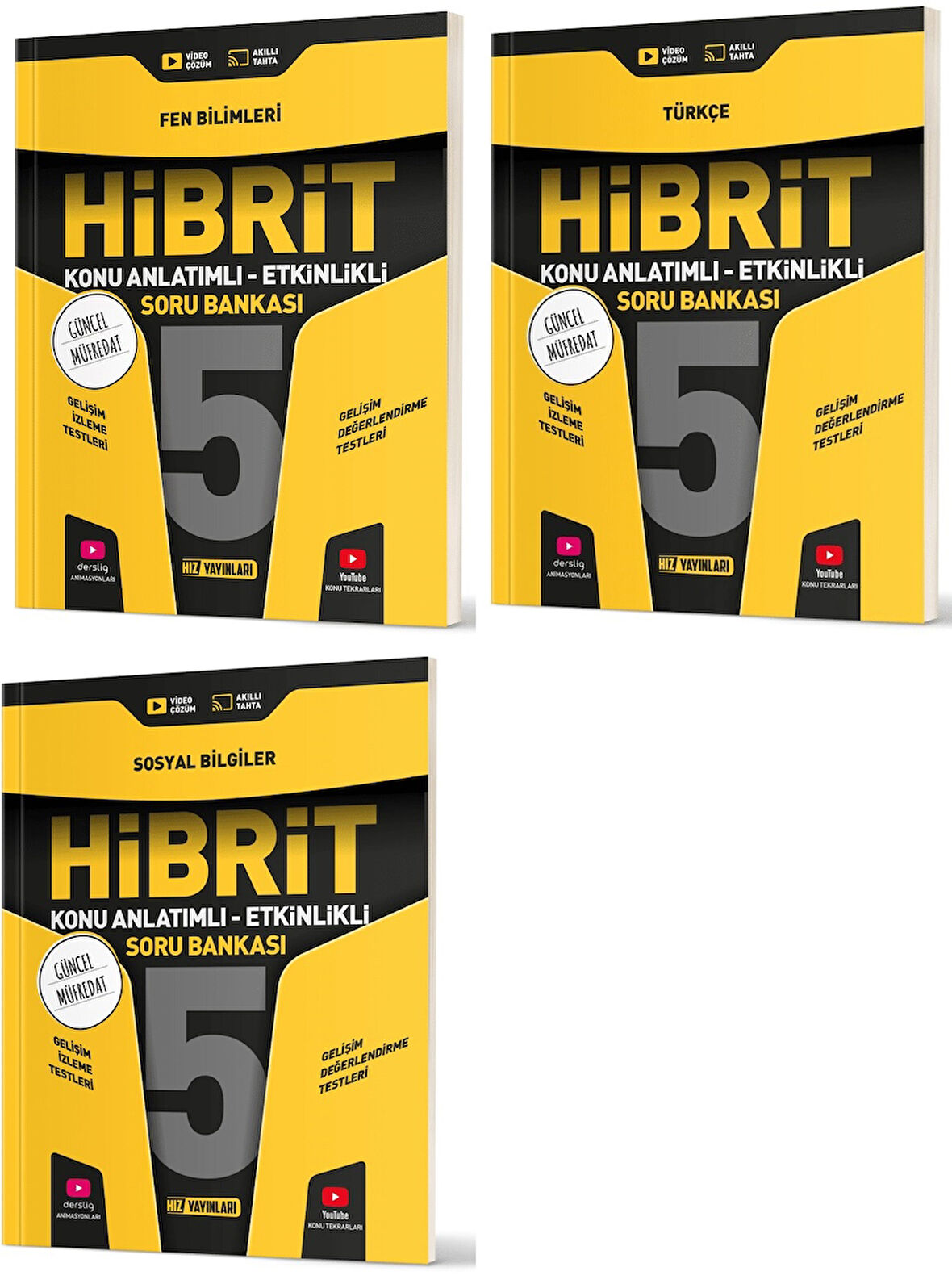 Hız 2025 5. Sınıf Fen Bilimleri + Türkçe + Sosyal Hibrit - Konu Seti 3 Kitap