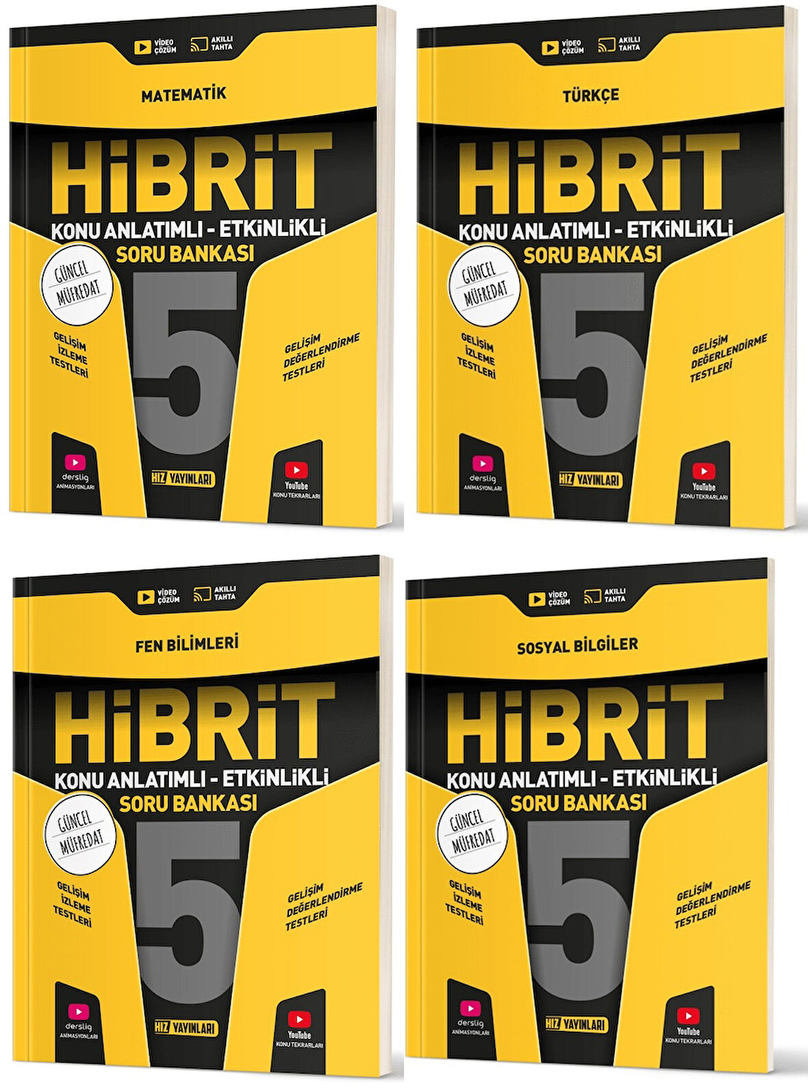 Hız 2025 5. Sınıf Matematik Türkçe Fen Sosyal Hibrit - Konu Seti 4 Kitap