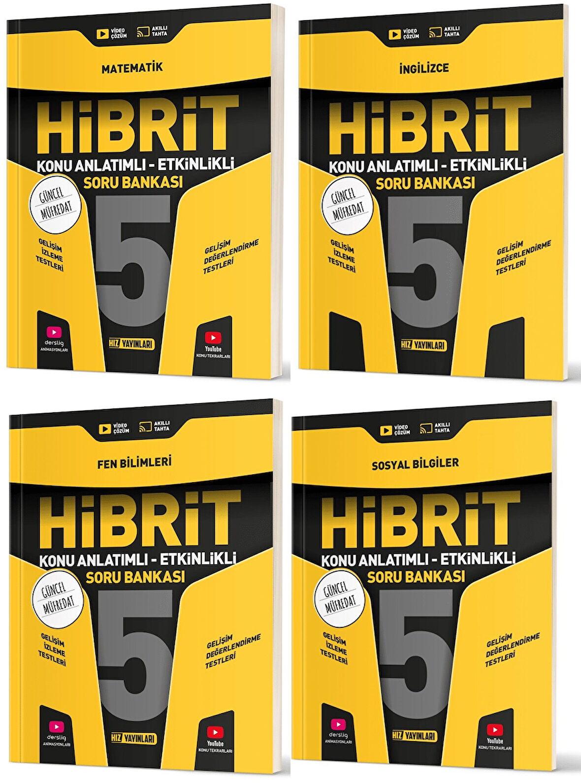 Hız 2025 5. Sınıf Matematik İngilizce Fen Sosyal Hibrit - Konu Seti 4 Kitap