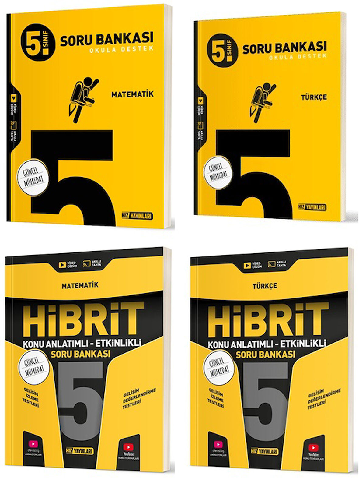 Hız 2025 5. Sınıf Matematik + Türkçe Soru + Hibrit - Konu Seti 4 Kitap