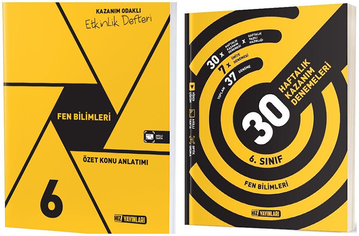 Hız 2025 6. Sınıf Fen Bilimleri Defter + 36 Haftalık Deneme Seti Seti 2 Kitap