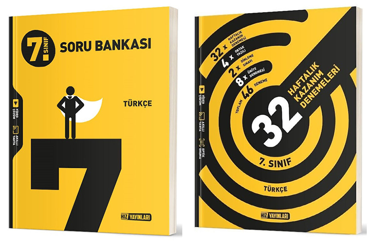 Hız 2025 7. Sınıf Türkçe Soru + 36 Haftalık Deneme Seti 2 Kitap
