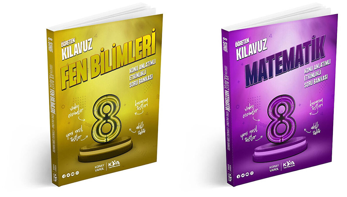 Kva 2025 8. Sınıf Matematik + Fen Bilimleri Öğreten Kılavuz Konu A. Soru S. Seti 2 Kitap