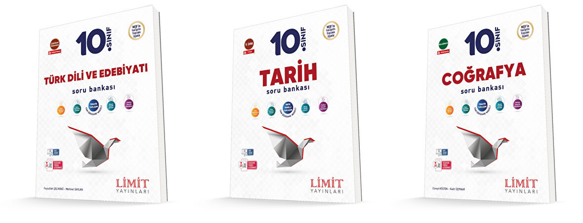 Limit 2026 10. Sınıf Türk Dili + Tarih+ Coğrafya Soru Seti 3 Kitap Güncel Müfredat