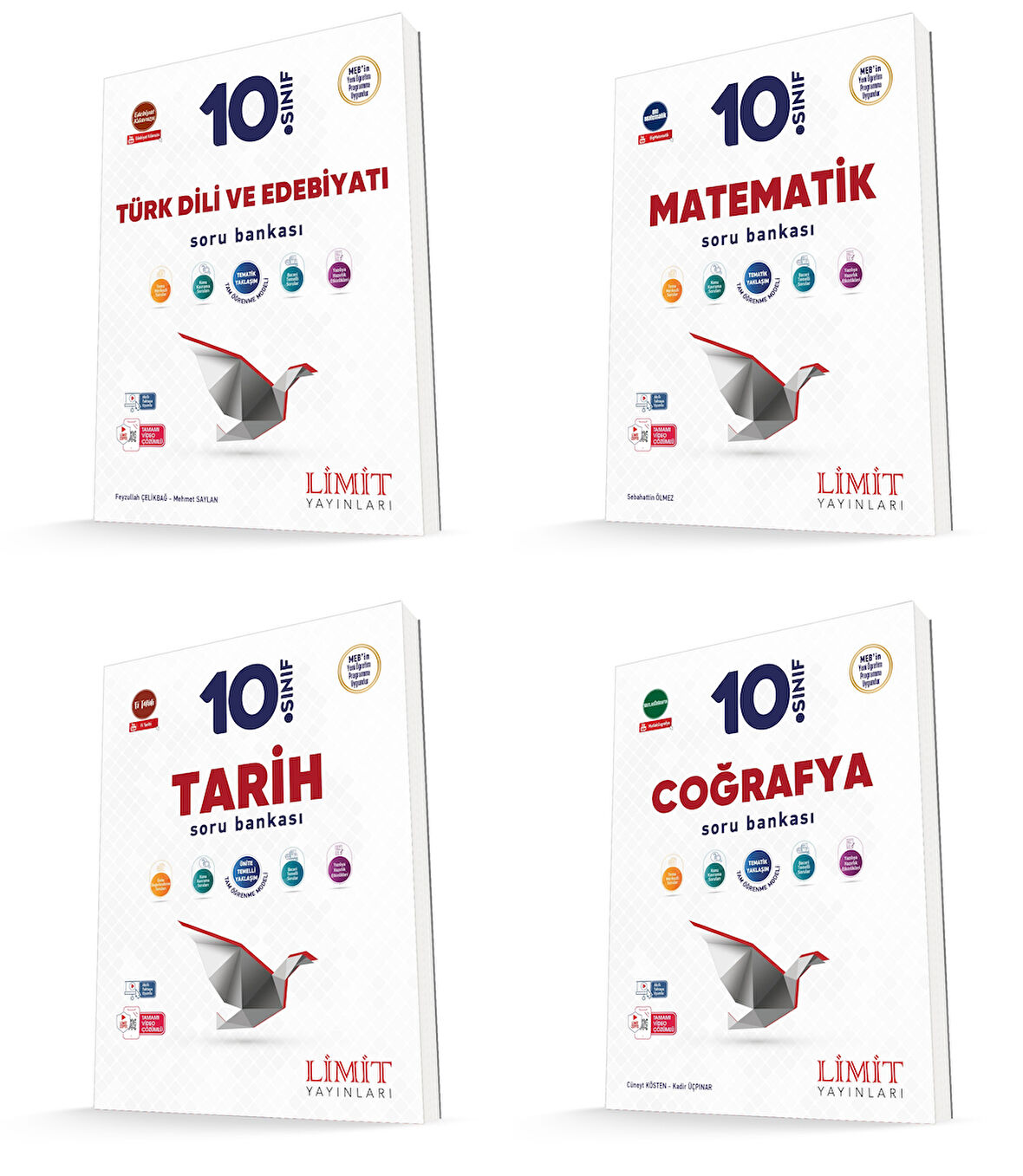 Limit 2026 10. Sınıf Matematik + Türk Dili + Tarih+ Coğrafya Soru Seti 4 Kitap Güncel Müfredat