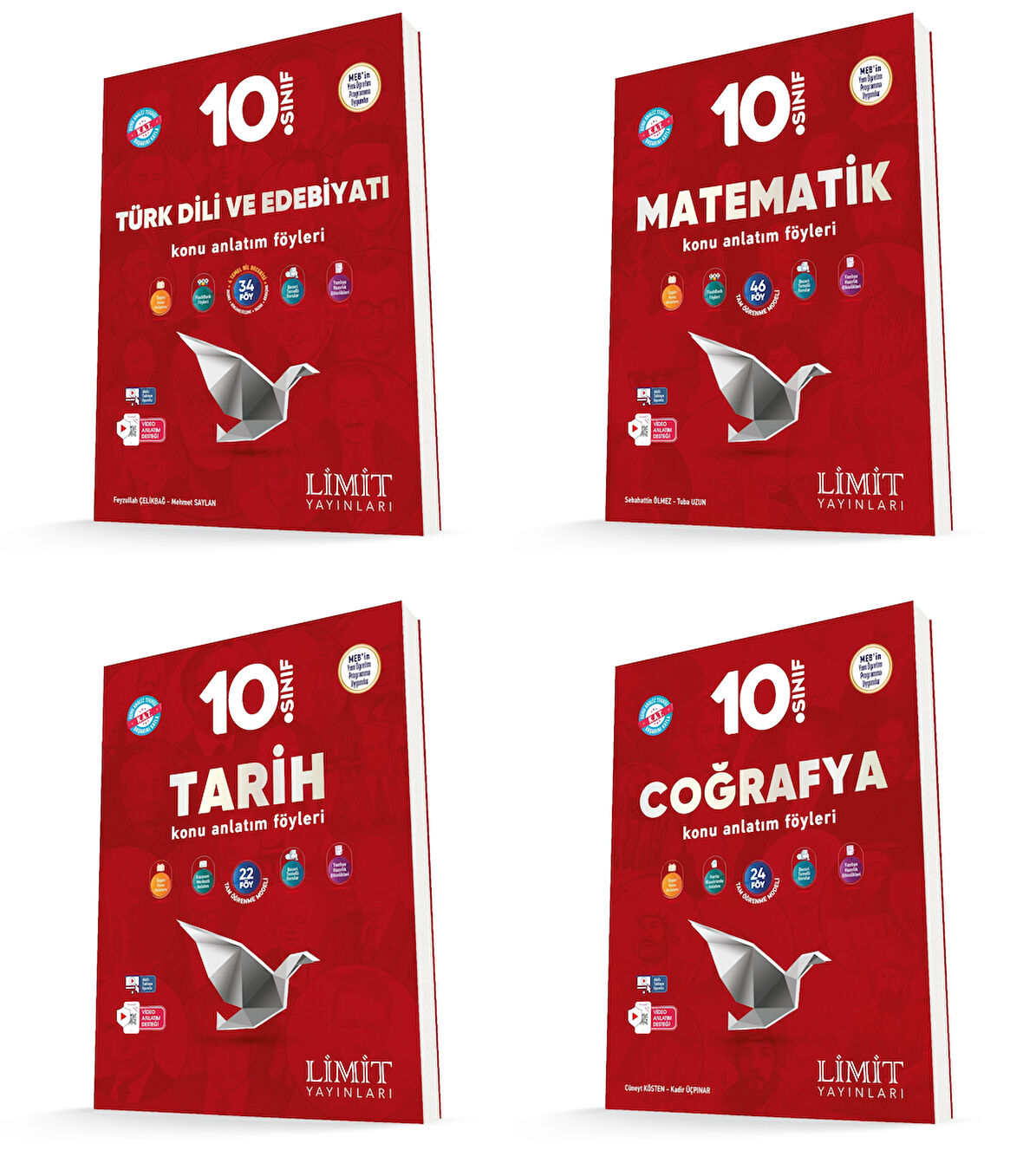 Limit 2026 10. Sınıf Matematik + Türk Dili + Tarih+ Coğrafya Konu Kaf Seti 5 Kitap Güncel Müfredat