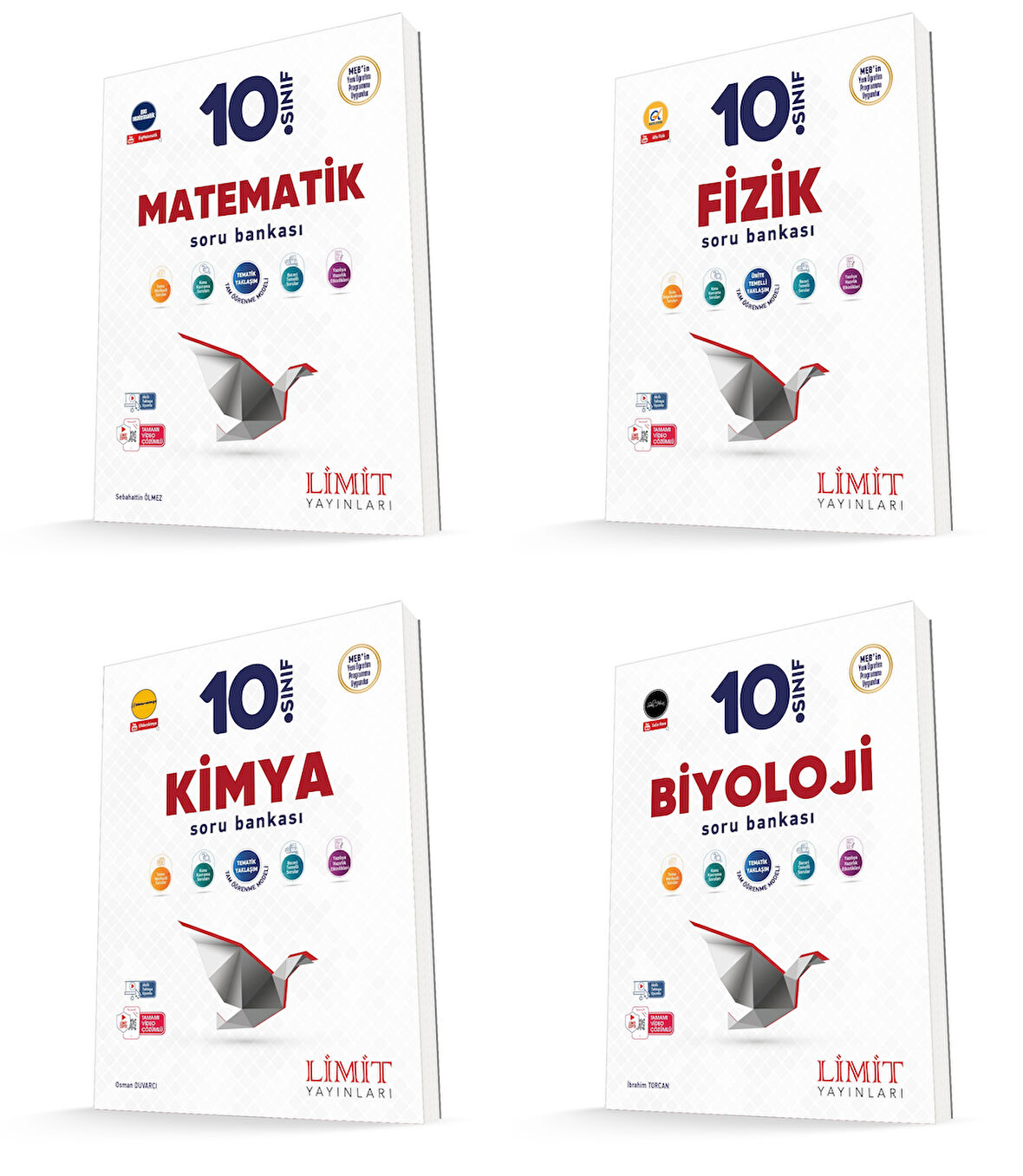 Limit 2026 10. Sınıf Matematik + Fizik + Kimya + Biyoloji Soru Seti 4 Kitap Güncel Müfredat