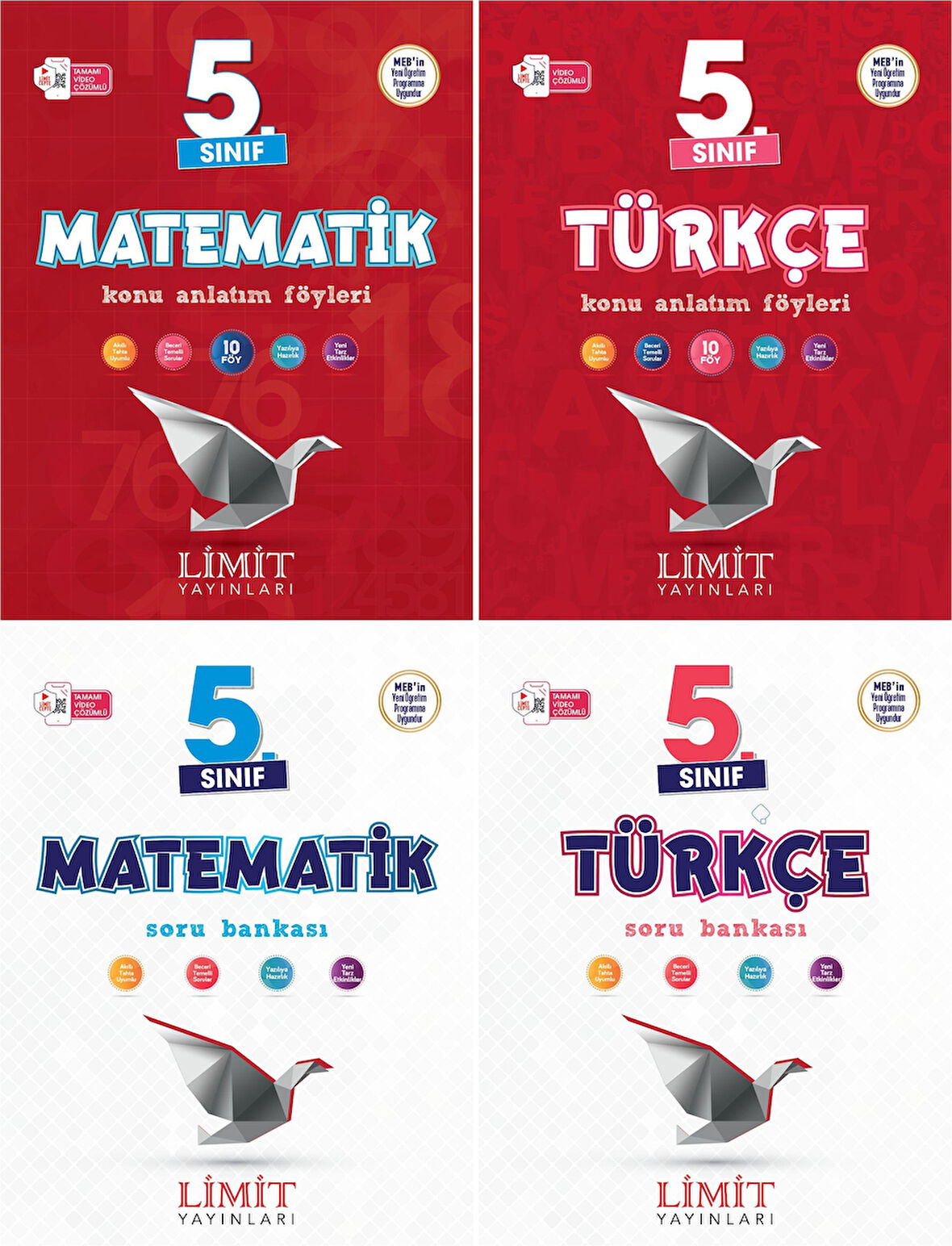 Limit 2025 5. Sınıf Matematik + Türkçe Konu Anlatım + Soru Seti 4 Kitap Güncel Müfredat