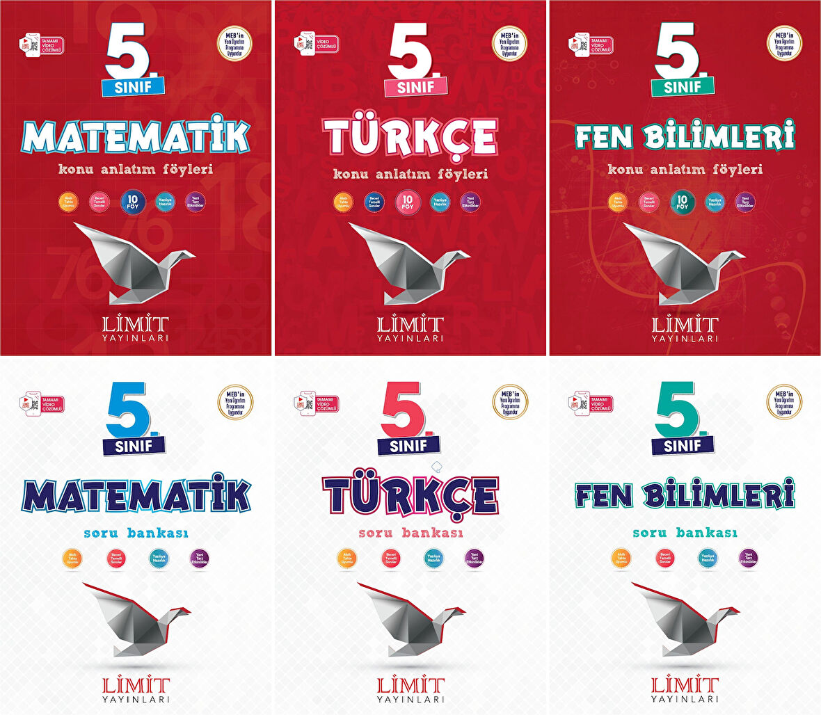 Limit 2025 5. Sınıf Matematik + Türkçe + Fen Konu Anlatım + Soru Seti 6 Kitap Güncel Müfredat