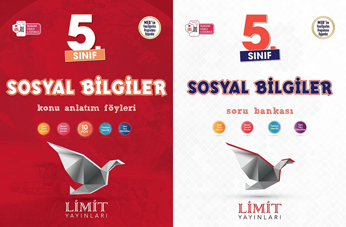 Limit 2025 5. Sınıf Sosyal Bilgiler Konu Anlatım + Soru Bankası Seti 2 Kitap Güncel Müfredat