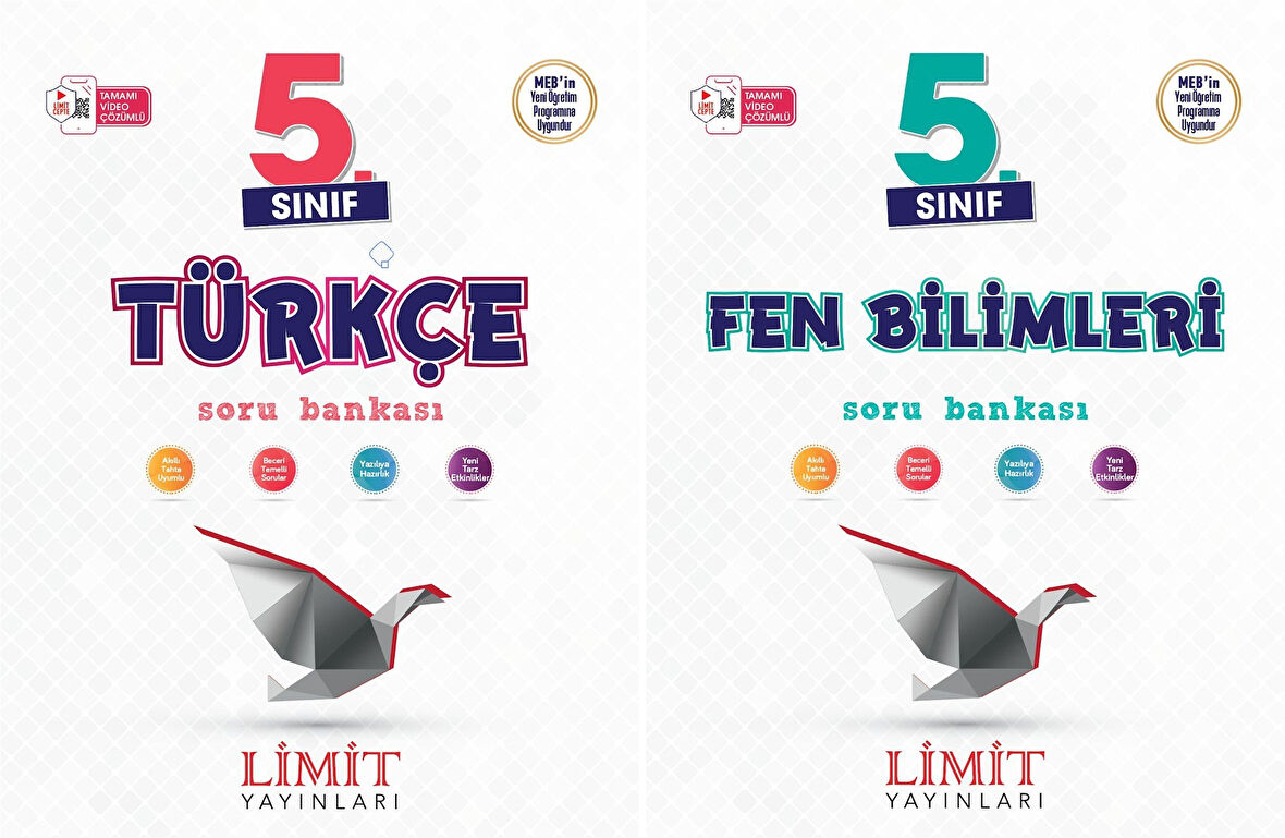Limit 2025 5. Sınıf Türkçe + Fen Bilimleri Soru Bankası Seti 2 Kitap Güncel Müfredat