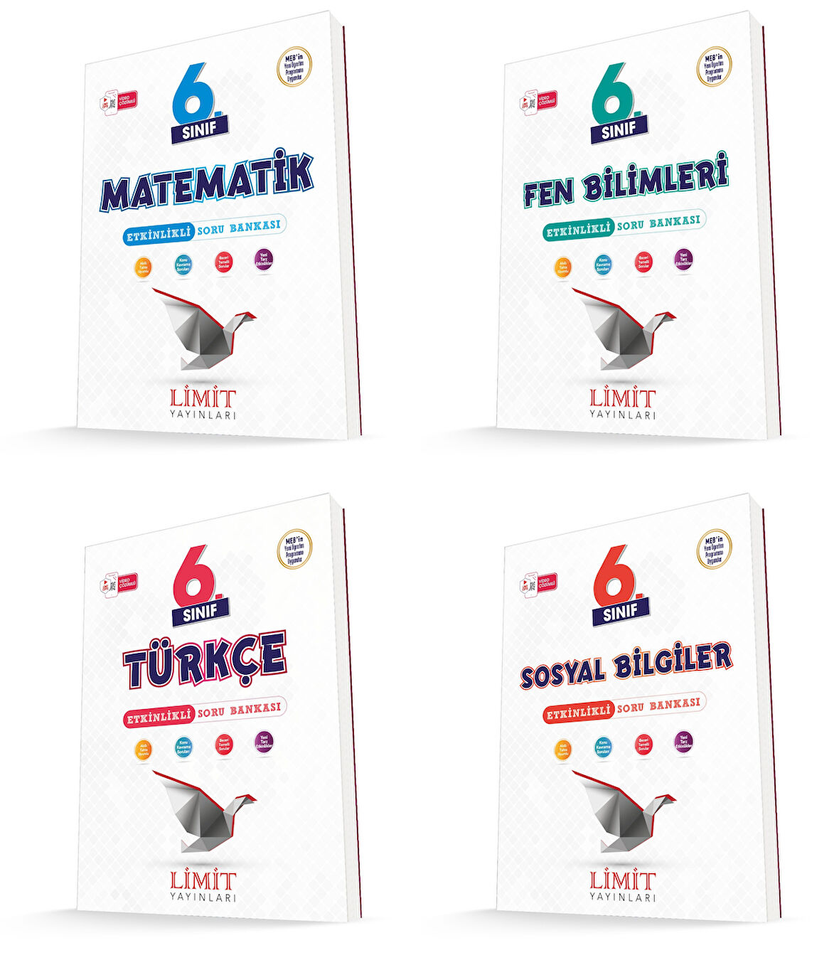 Limit 2026 6. Sınıf Matematik + Türkçe + Fen + Sosyal Soru Bankası Seti 4 Kitap Güncel Müfredat