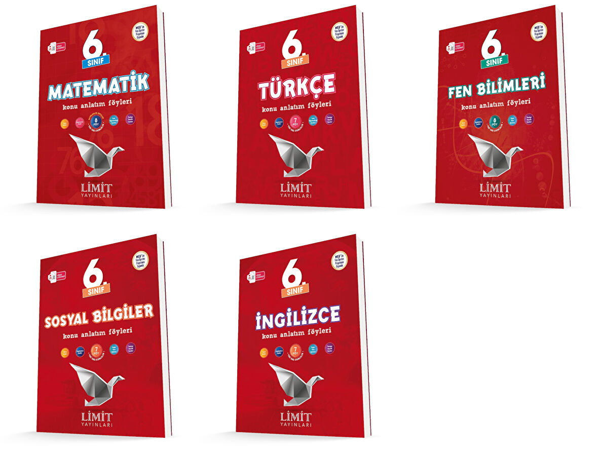 Limit 2026 6. Sınıf Matematik + Türkçe + Fen + Sosyal + İng Konu Seti 5 Kitap Güncel Müfredat