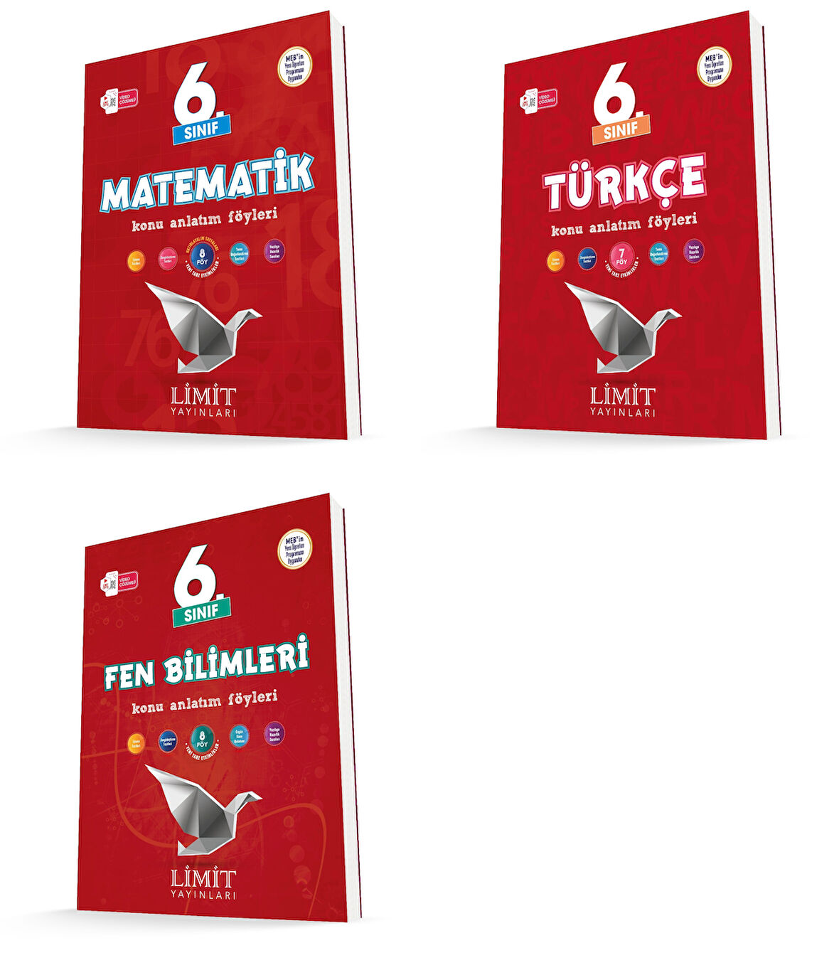 Limit 2026 6. Sınıf Matematik + Türkçe + Fen Konu Anlatım Seti 3 Kitap Güncel Müfredat