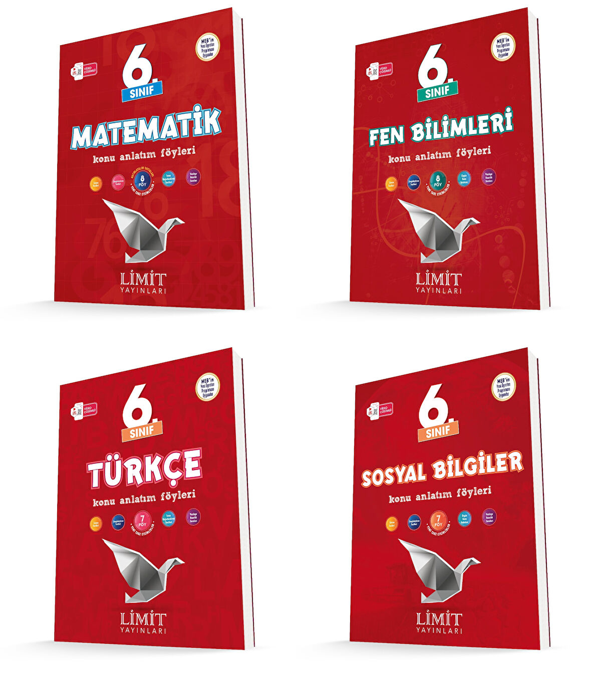 Limit 2026 6. Sınıf Matematik + Türkçe + Fen + Sosyal Konu Anlatım Seti 4 Kitap Güncel Müfredat
