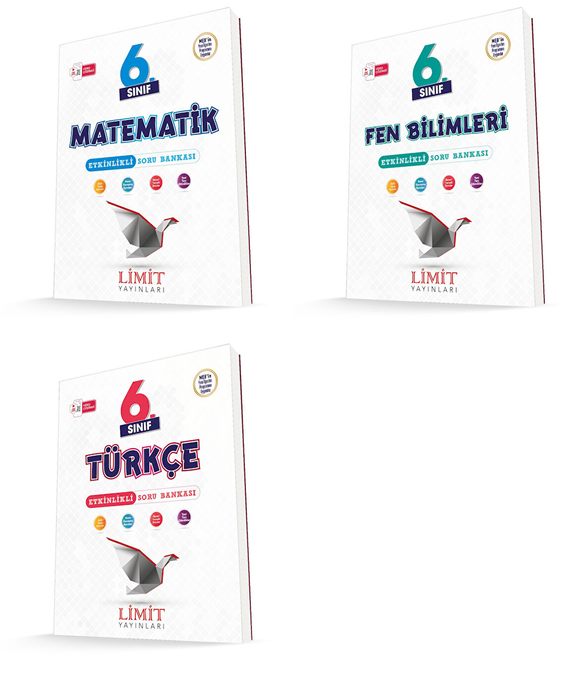 Limit 2026 6. Sınıf Matematik + Türkçe + Fen Soru Bankası Seti 3 Kitap Güncel Müfredat