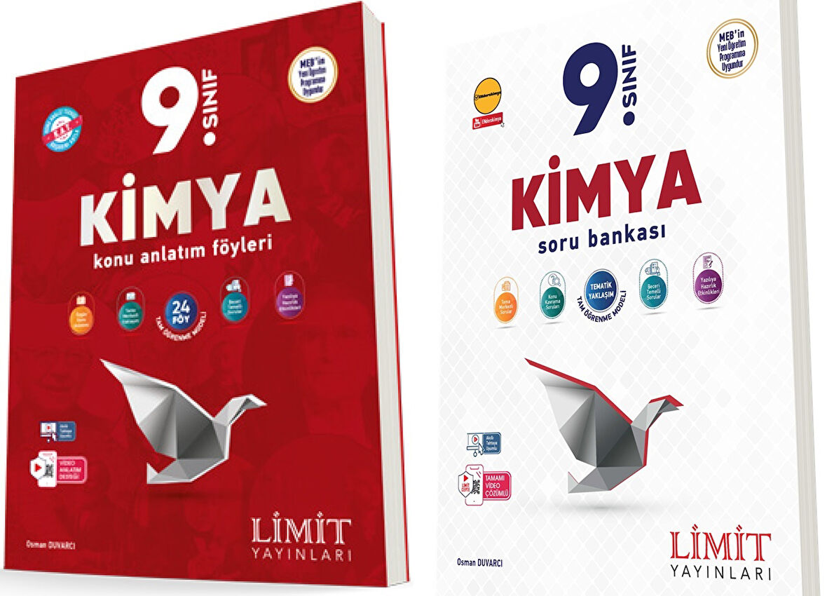 Limit 2025 9. Sınıf Kimya Kaf Konu + Soru Seti 2 Kitap Güncel Müfredat