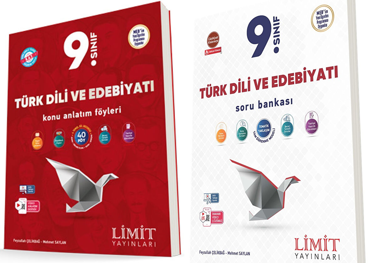 Limit 2025 9. Sınıf Türk Dili Edebiyat Kaf Konu + Soru Seti 2 Kitap Güncel Müfredat