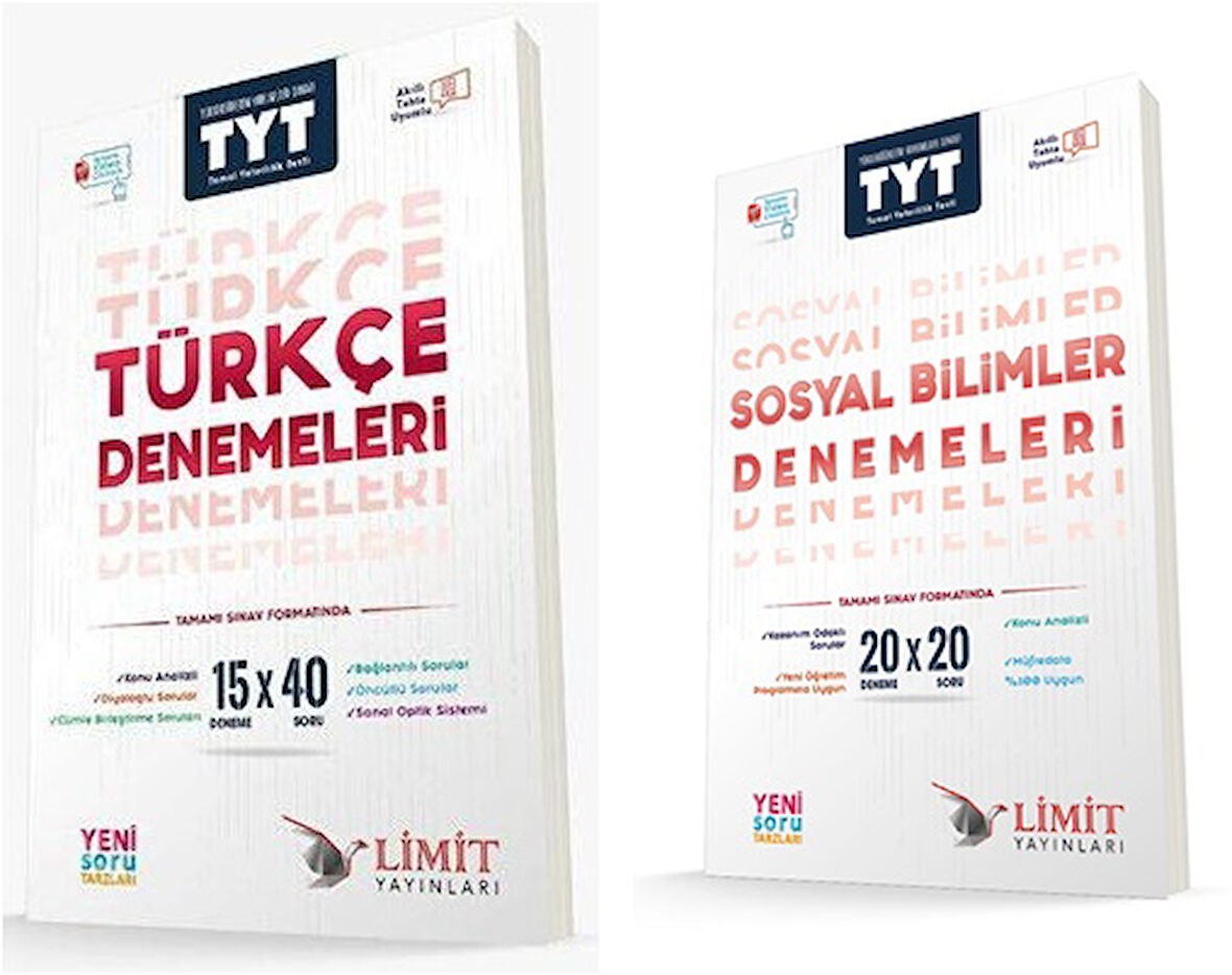 Limit Tyt Türkçe + Sosyal Bilimler Deneme Seti 2 Kitap 2024