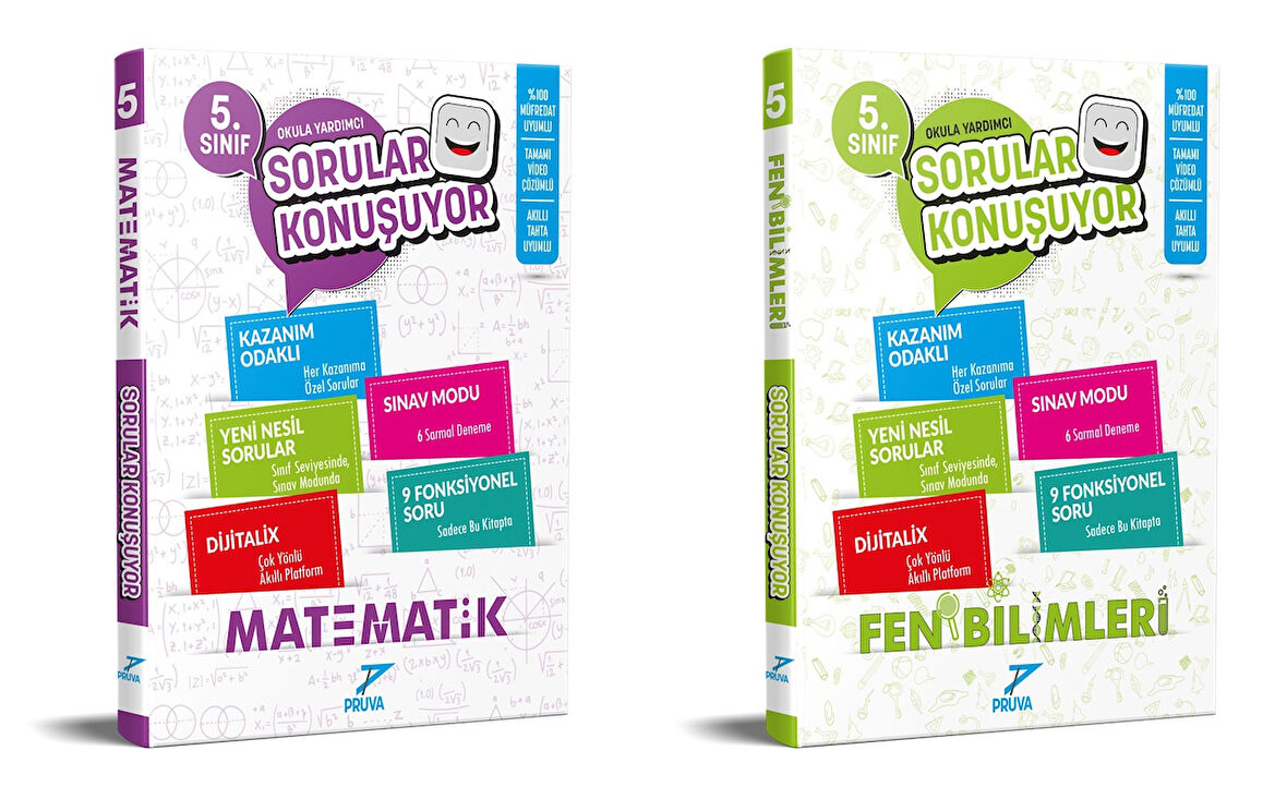 Pruva Akademi 2025 5. Sınıf Matematik + Fen Bilimleri Sorular Konuşuyor Seti 2 Kitap Güncel Müfredat