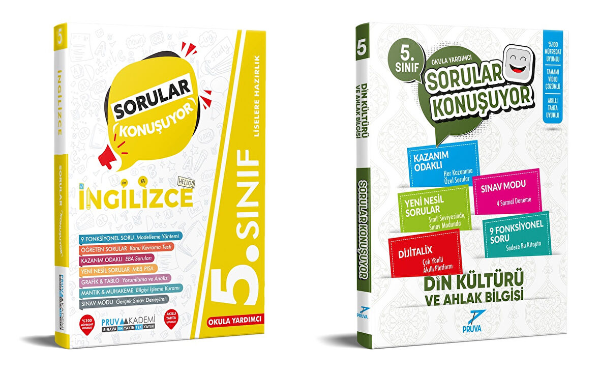 Pruva Akademi 2025 5. Sınıf İngilizce + Din Kültürü Sorular Konuşuyor Seti 2 Kitap Güncel Müfredat