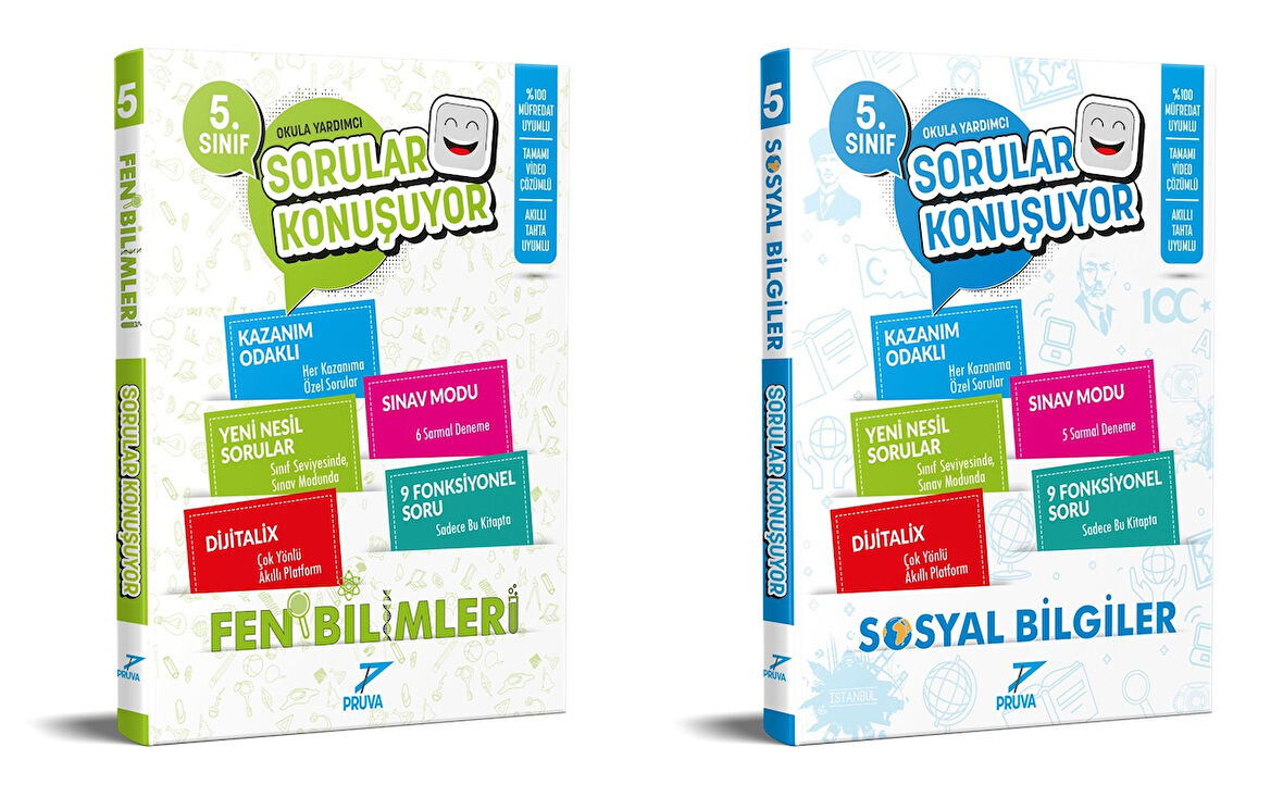 Pruva Akademi 2025 5. Sınıf Fen Bilimleri + Sosyal Bilgiler Sorular Konuşuyor Seti 2 Kitap Güncel Müfredat