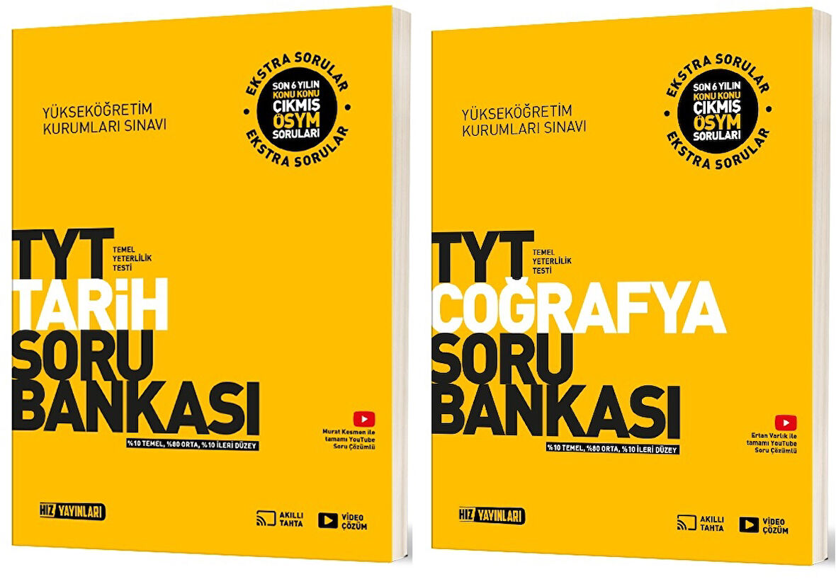 Hız 2025 Tyt Tarih + Coğrafya Soru Bankası Seti 2 Kitap