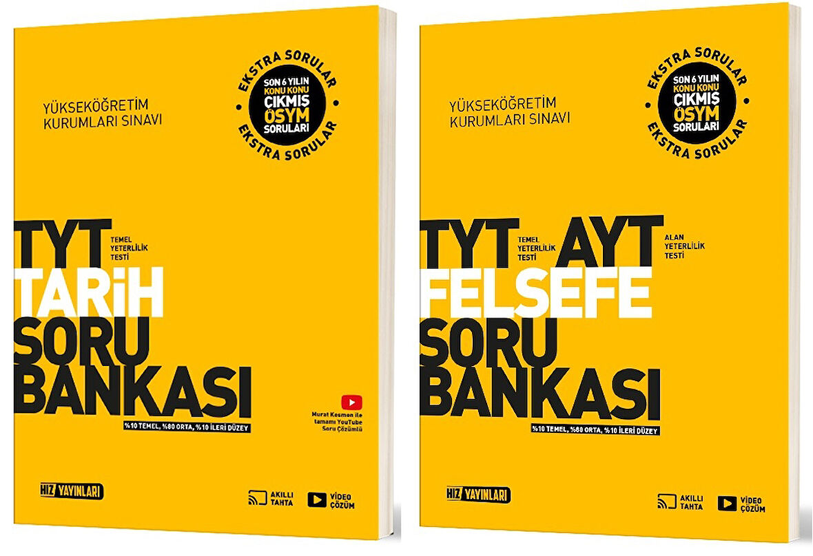 Hız 2025 Tyt Tarih + Felsefe Soru Bankası Seti 2 Kitap