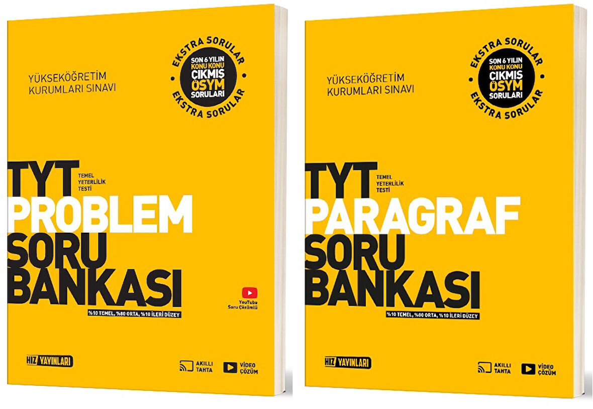 Hız 2025 Tyt Problemler + Paragraf Soru Bankası Seti 2 Kitap