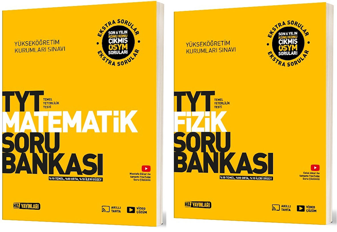 Hız 2025 Tyt Matematik + Fizik Soru Bankası Seti 2 Kitap