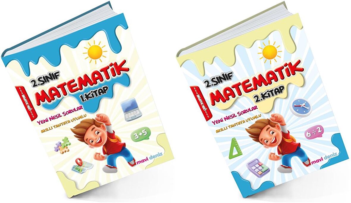 Mavi Deniz 2024 2. Sınıf Matematik 1. Ve 2. Kitap Yeni Nesil Sorular Seti 2 Kitap