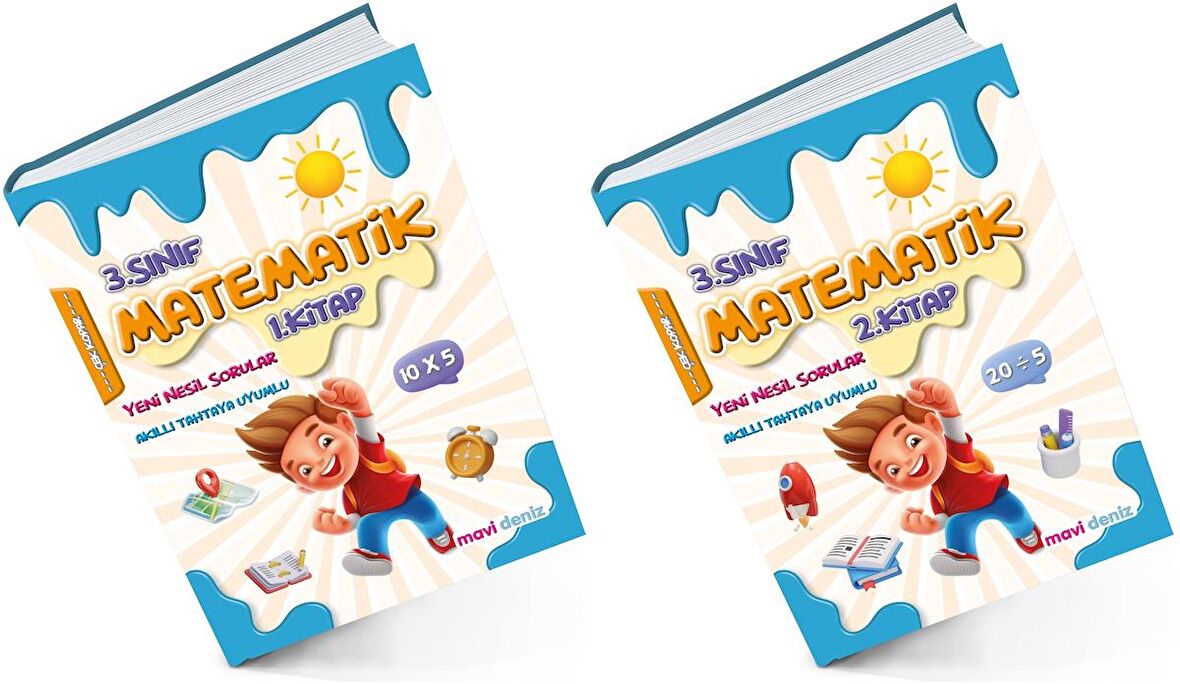 Mavi Deniz 2024 3. Sınıf Matematik 1. Ve 2. Kitap Yeni Nesil Sorular Seti 2 Kitap