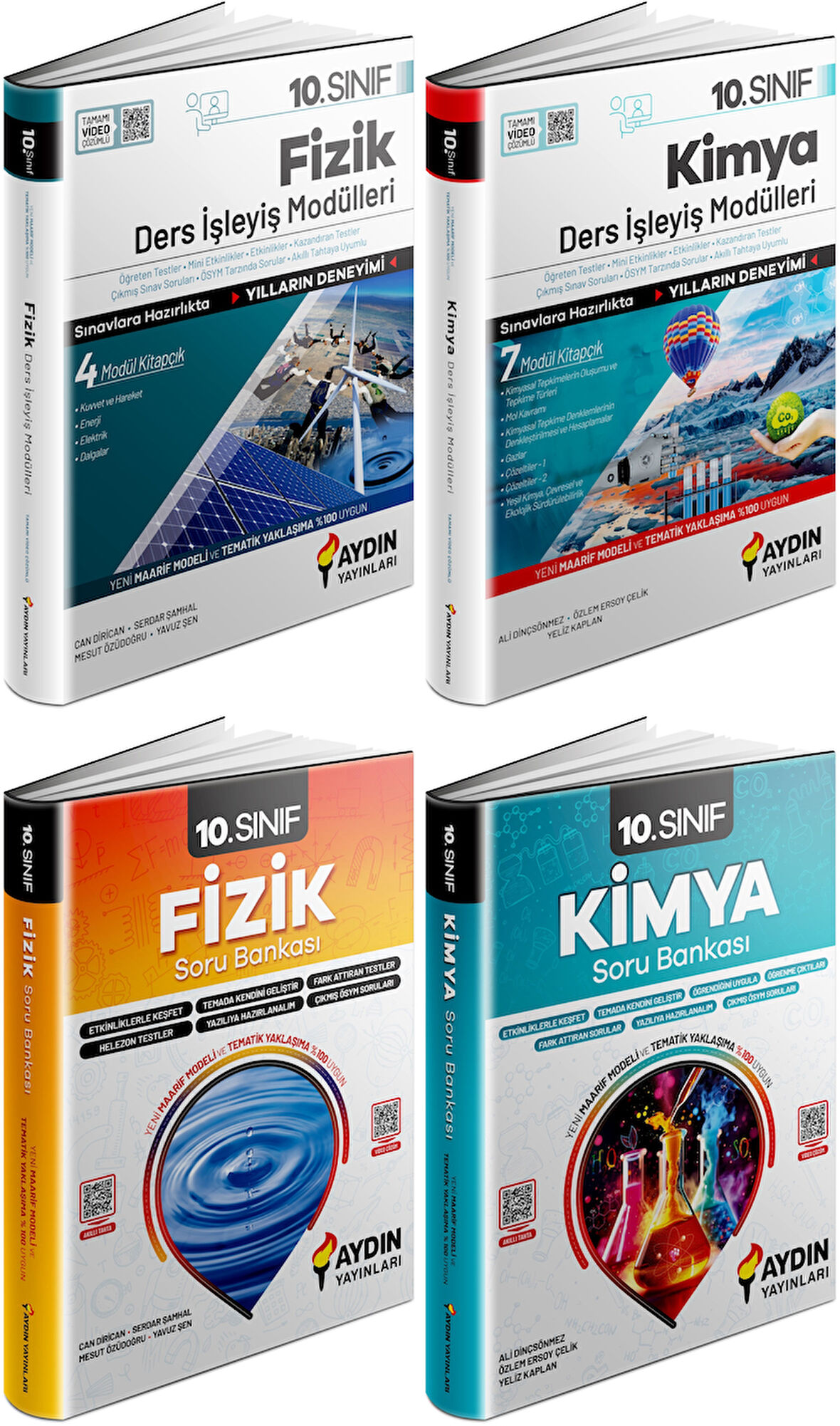Aydın 2025 10. Sınıf Fizik + Kimya Ders Anlatım Fasikülleri + Konu Özetli Soru 4 Kitap
