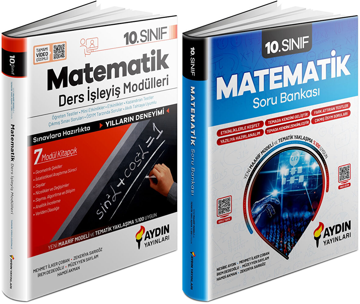Aydın 2025 10. Sınıf Matematik Ders Anlatım Fasikülleri + Konu Özetli Soru Seti 2 Kitap