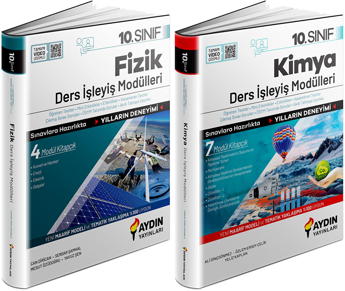 Aydın 2025 10. Sınıf Fizik + Kimya Ders Anlatım Fasikülleri Seti 2 Kitap