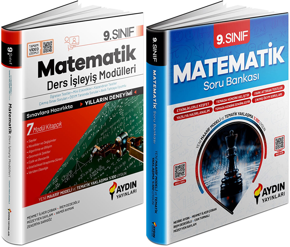 Aydın 2025 9. Sınıf Matematik Ders Anlatım Fasikülleri + Konu Özetli Soru Seti 2 Kitap
