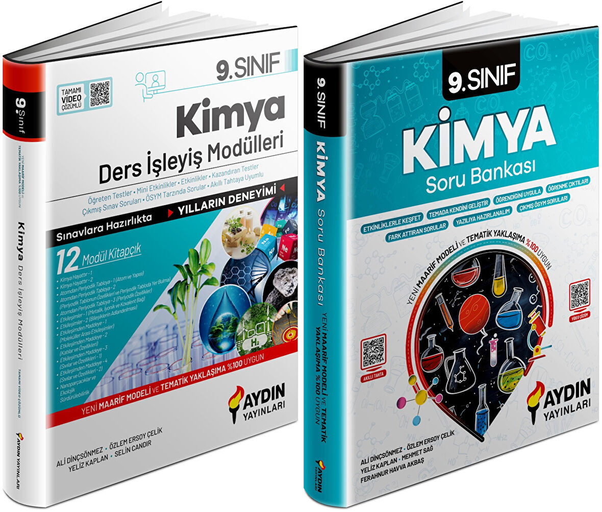 Aydın 2025 9. Sınıf Kimya Ders Anlatım Fasikülleri + Konu Özetli Soru Seti 2 Kitap