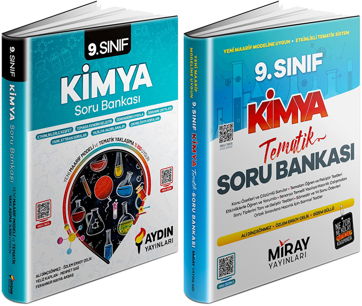 Aydın + Miray 2025 9. Sınıf Kimya Soru Bankası Seti 2 Kitap