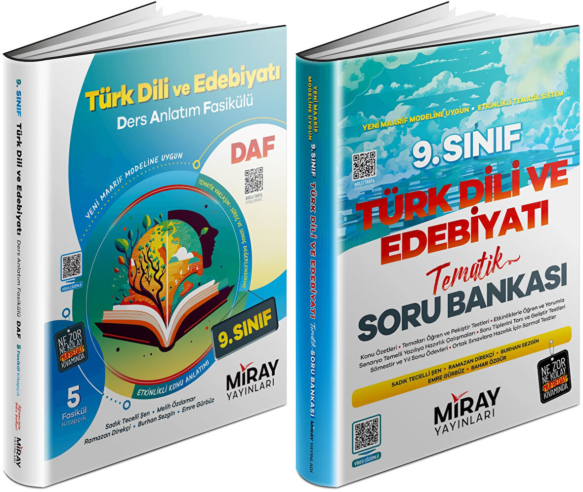 Miray 2025 9. Sınıf Türk Dili Ders Anlatım Fasikülleri + Tematik Soru Seti 2 Kitap