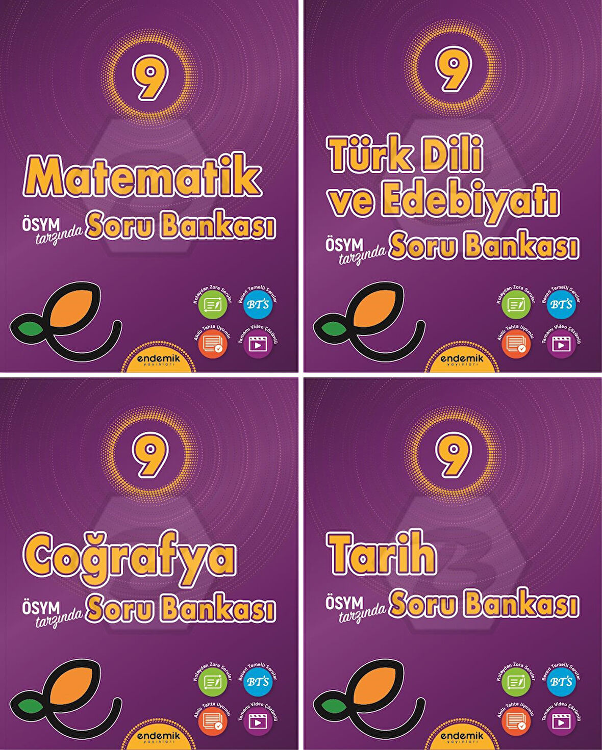 Endemik 2026 9. Sınıf Eşit Ağırlık Soru Kitabı Seti 4 Kitap Güncel Müfredat