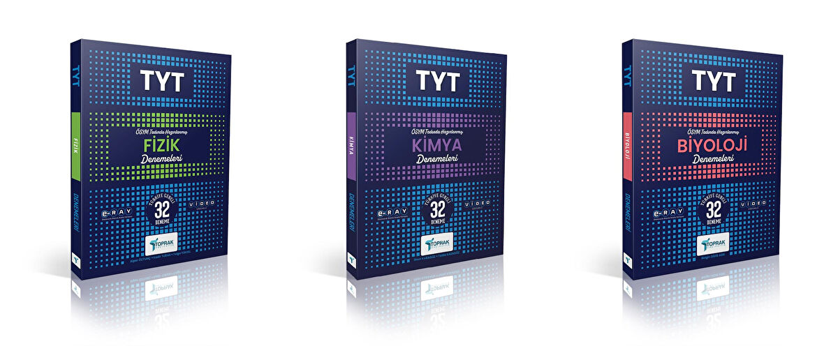 Toprak 2025 Tyt Fizik + Kimya + Biyoloji Deneme Seti 3 Kitap