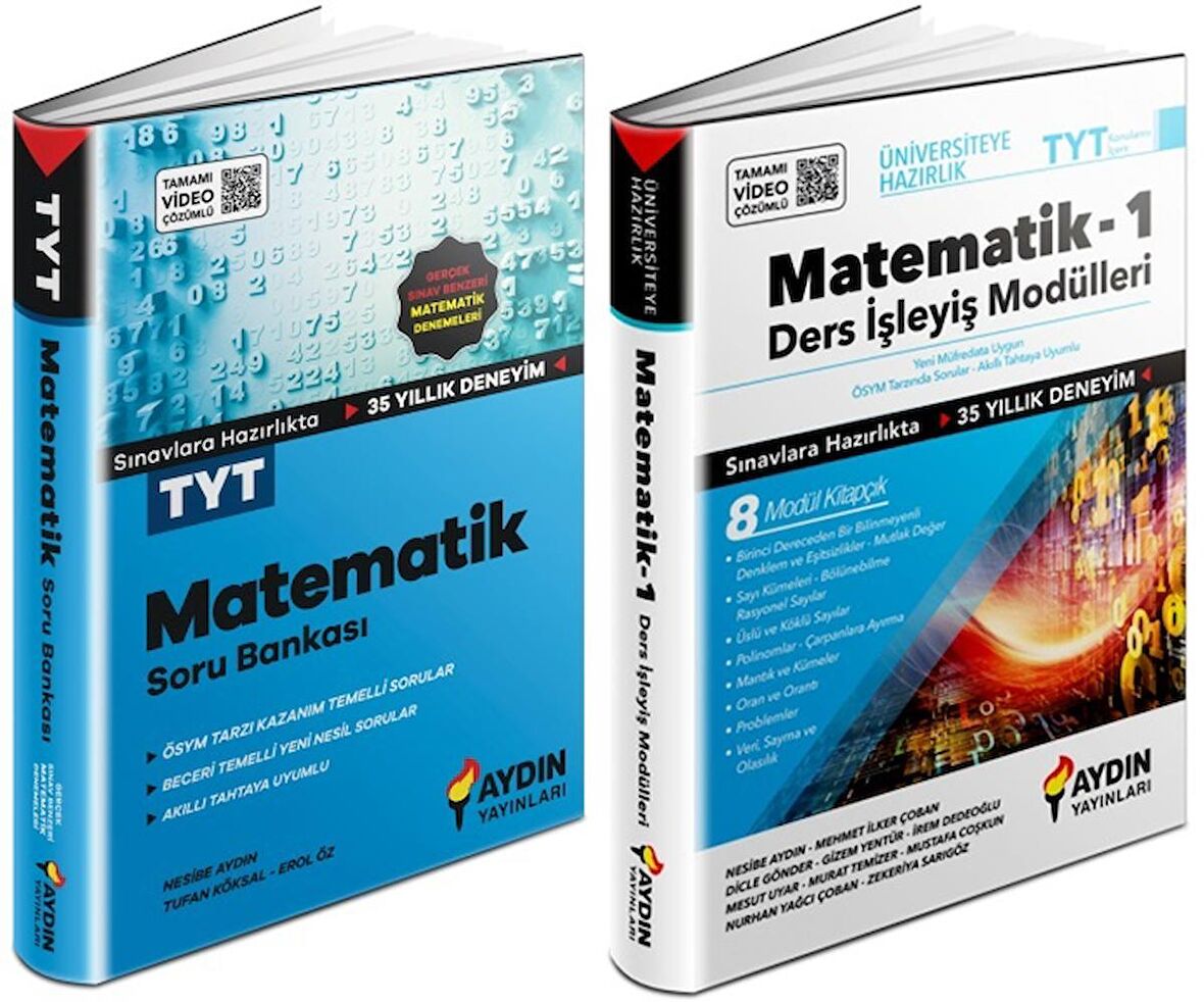 Aydın Tyt Matematik Soru + Ders İşleyiş Modülü Seti 2 Kitap 2023