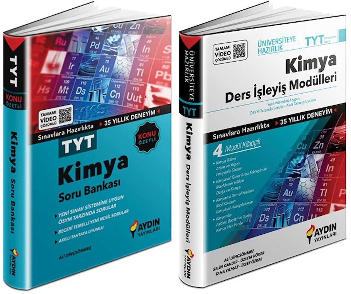 Aydın Tyt Kimya Konu Özetli Soru + Ders İşleyiş Seti 2 Kitap 2023