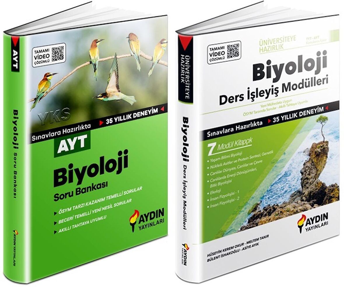 Aydın Ayt Biyoloji Soru + Ders İşleyiş Seti 2 Kitap 2023