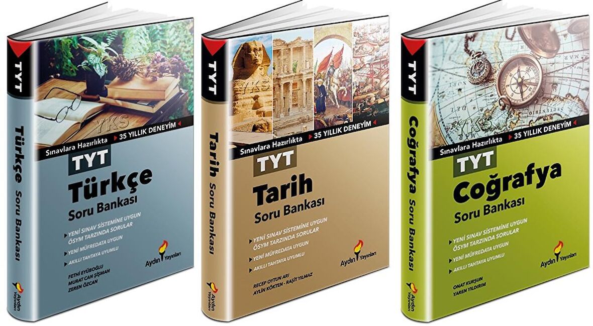 Aydın Tyt Türkçe + Tarih + Coğrafya Soru Seti 3 Kitap 2023