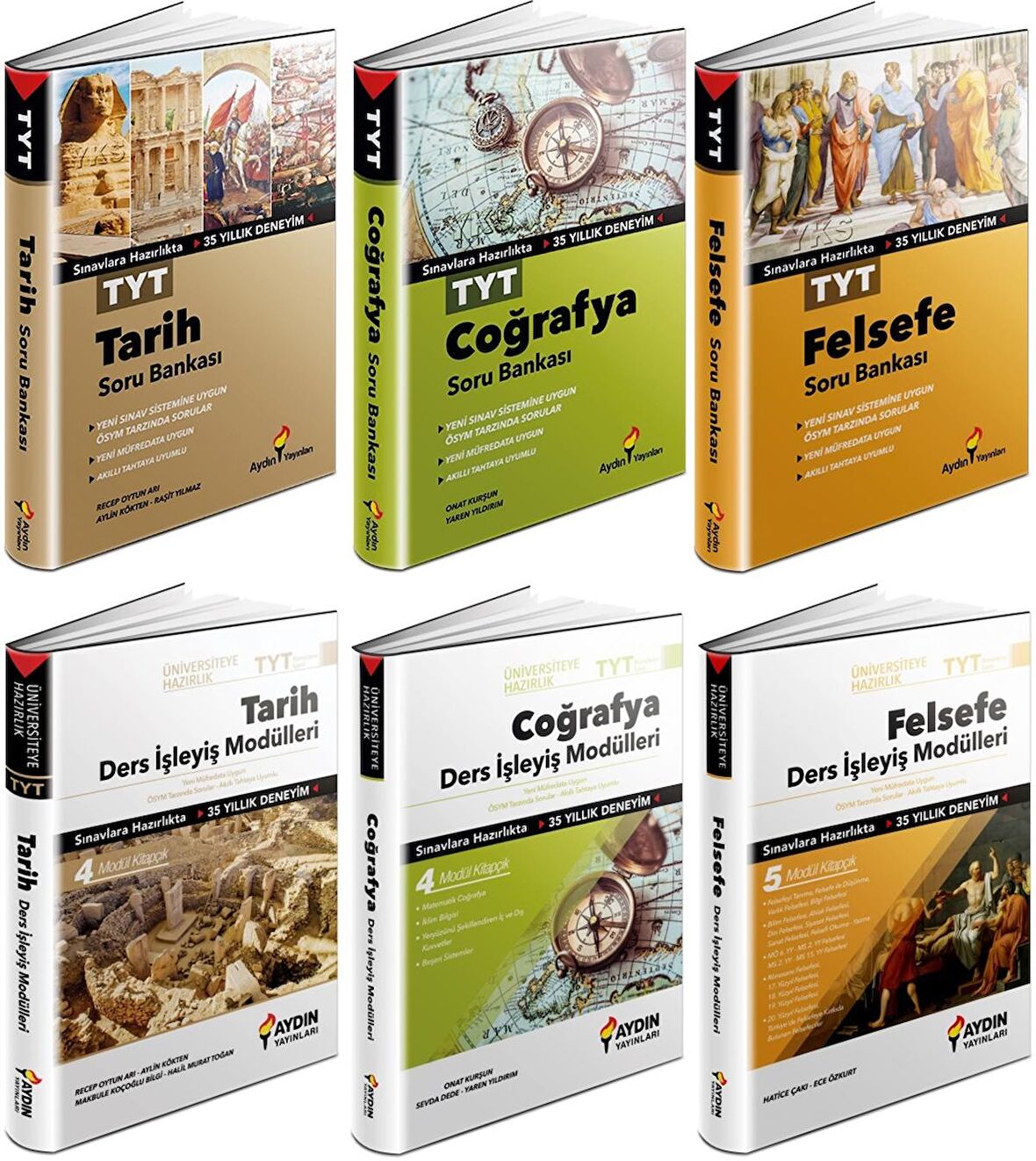 Aydın Tyt Tarih + Coğrafya + Felsefe Soru + Ders İşleyiş Seti 6 Kitap 2023