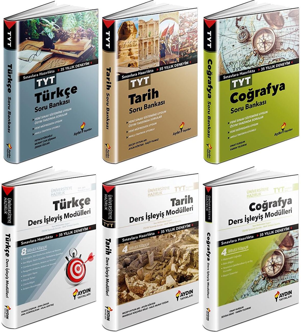 Aydın Tyt Türkçe + Tarih + Coğrafya Soru + Ders İşleyiş Seti 6 Kitap 2023