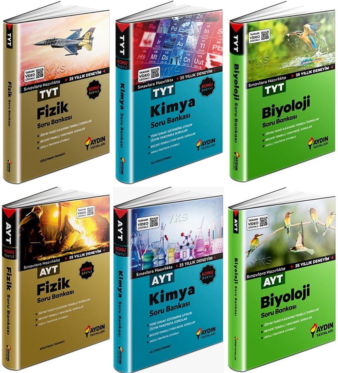Aydın Tyt Ayt Fizik + Kimya + Biyoloji Soru Seti 6 Kitap 2023
