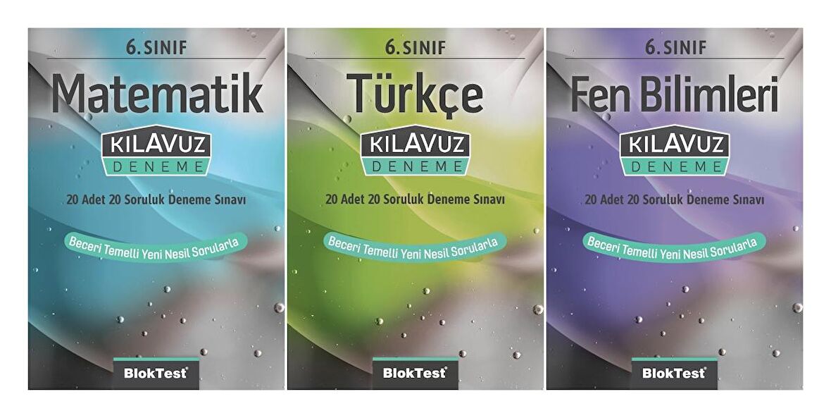 Bloktest 6. Sınıf Matematik + Türkçe + Fen Kılavuz Deneme Seti 3 Kitap 2023